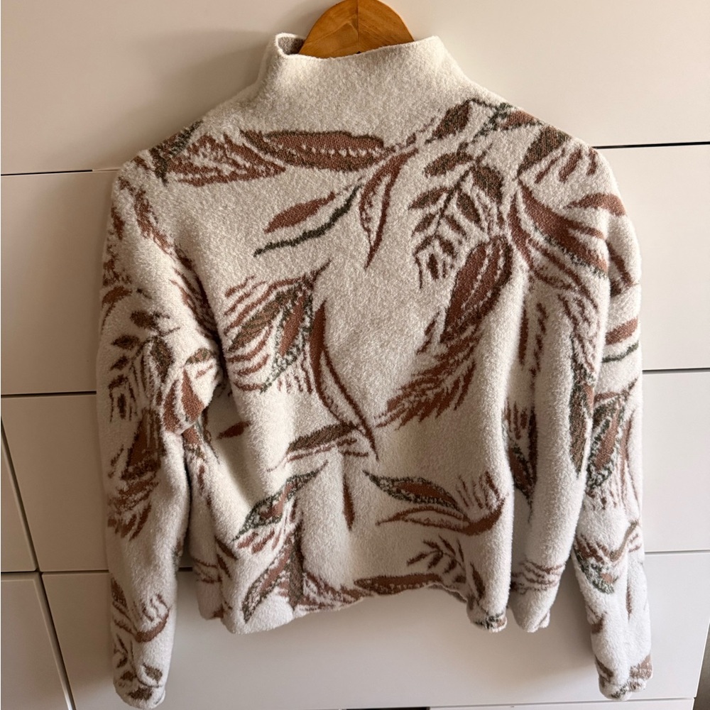 Tahari Cream Sweater with Brown Trim